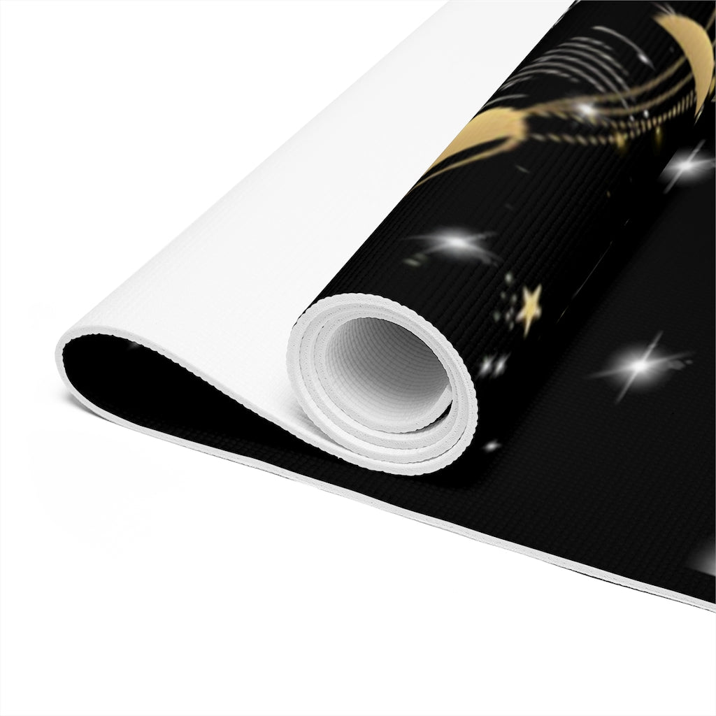 Stylish and Unique Black Meditating Astronaut Yoga/Pilates Mat by Productive Slacker