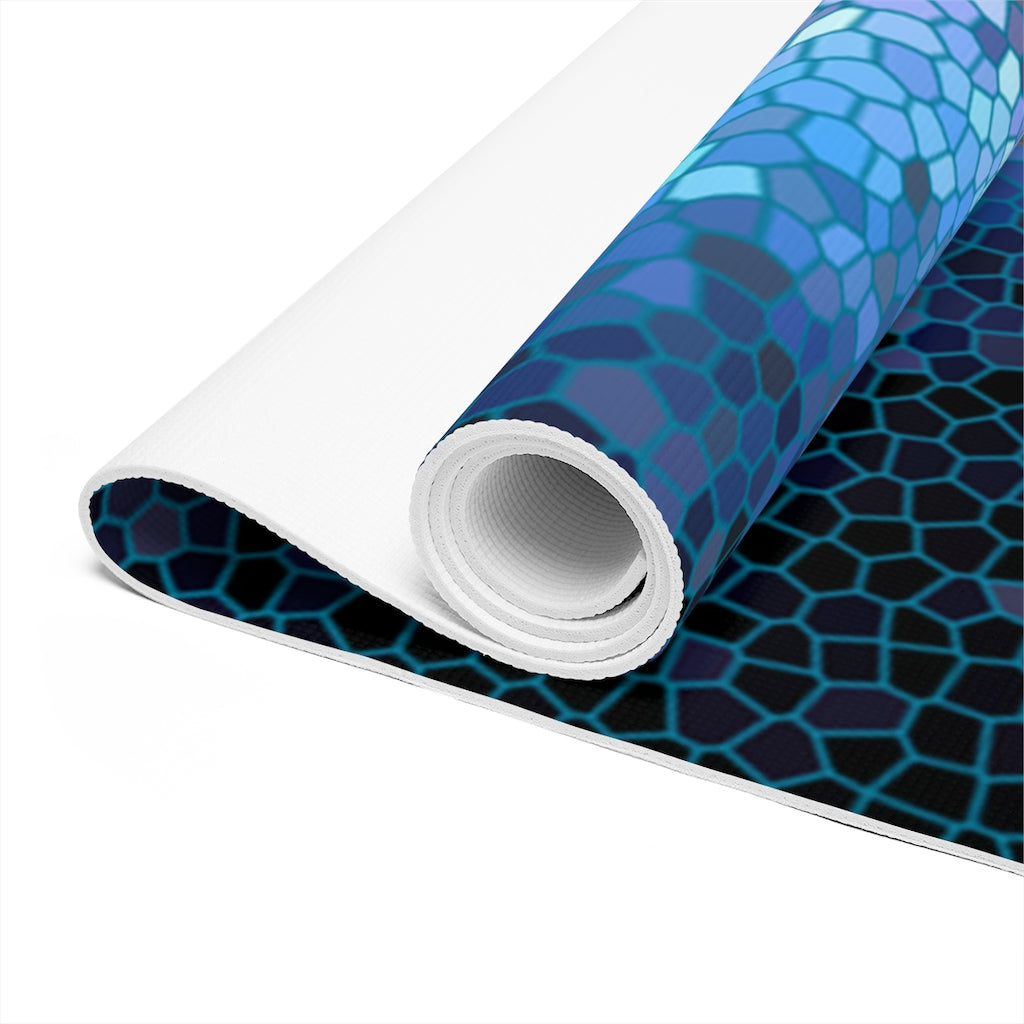 Unique Blue Pixilated Milky Way Yoga Mat by Productive Slacker