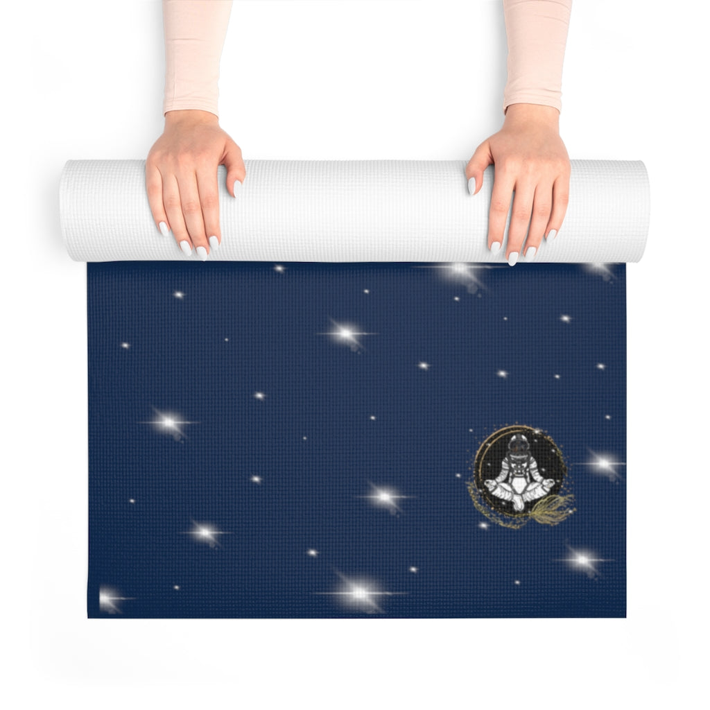 Stylish and Unique Meditating Astronaut Yoga/Pilates Mat by Productive Slacker