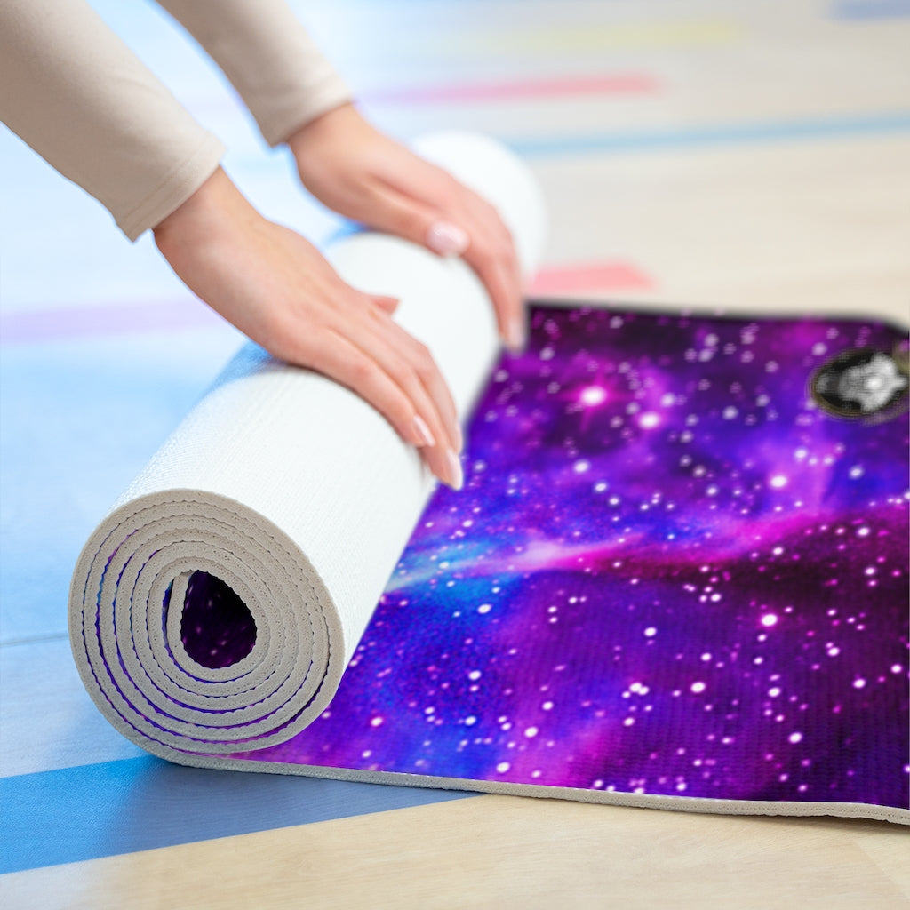 Bright Purple and Blue Galaxy Nebula Yoga Mat by Productive Slacker