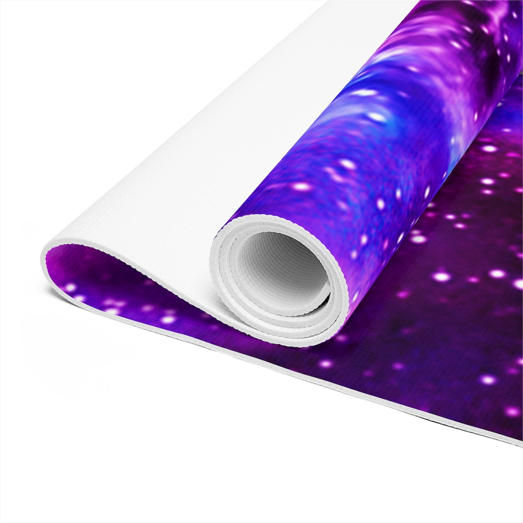 Bright Purple and Blue Galaxy Nebula Yoga Mat by Productive Slacker