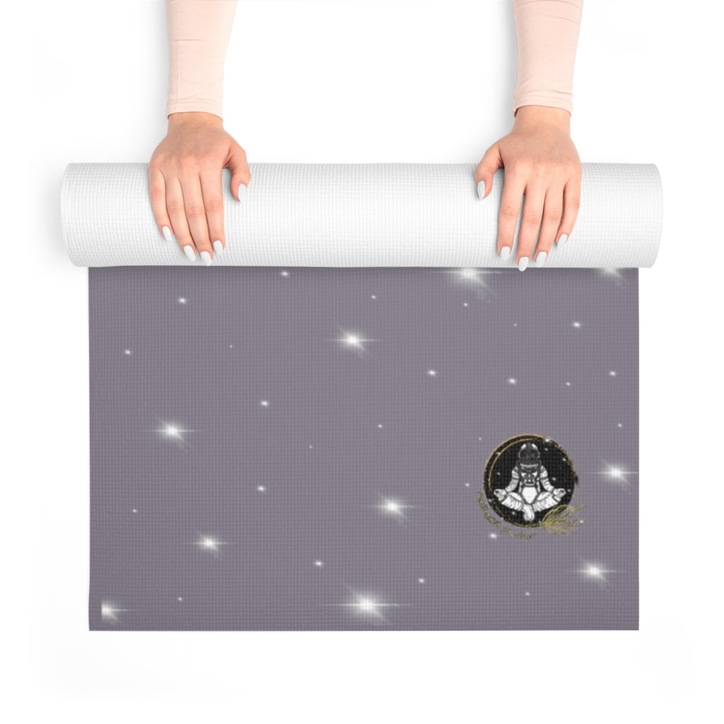 Stylish and Unique Calming Lilac Meditating Astronaut Yoga/Pilates Mat by Productive Slacker