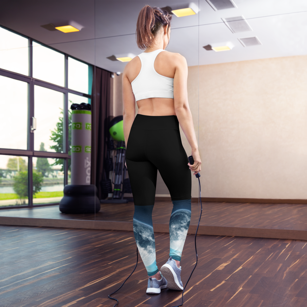 These Trendy Blue Moon Yoga Leggings by Productive