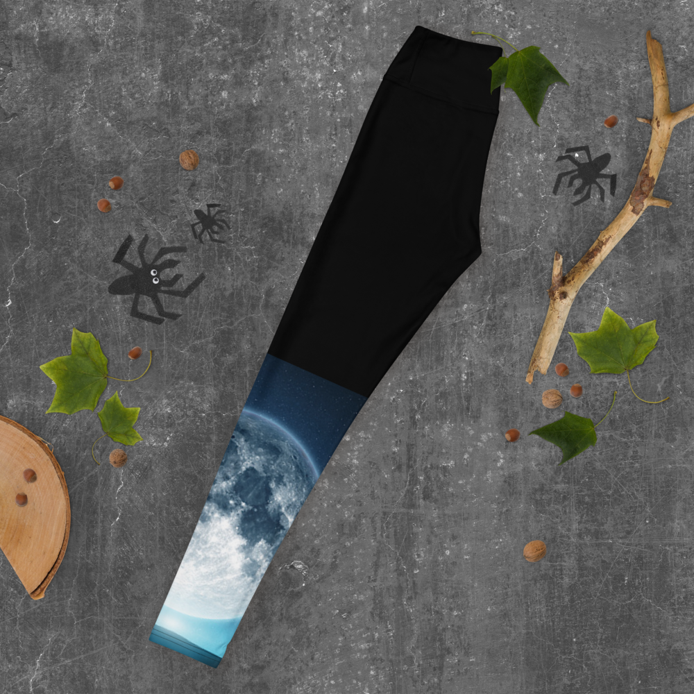 These Trendy Blue Moon Yoga Leggings by Productive