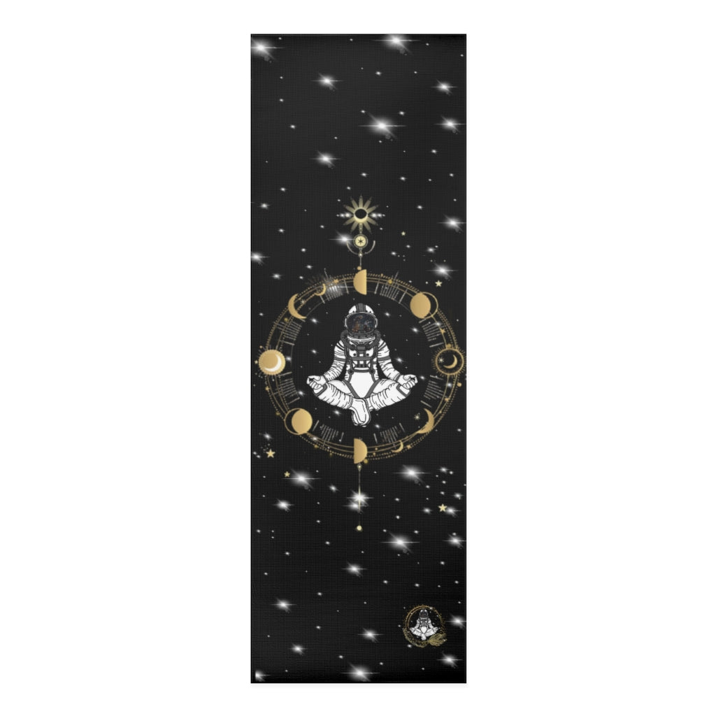 Stylish and Unique Black Meditating Astronaut Yoga/Pilates Mat by Productive Slacker