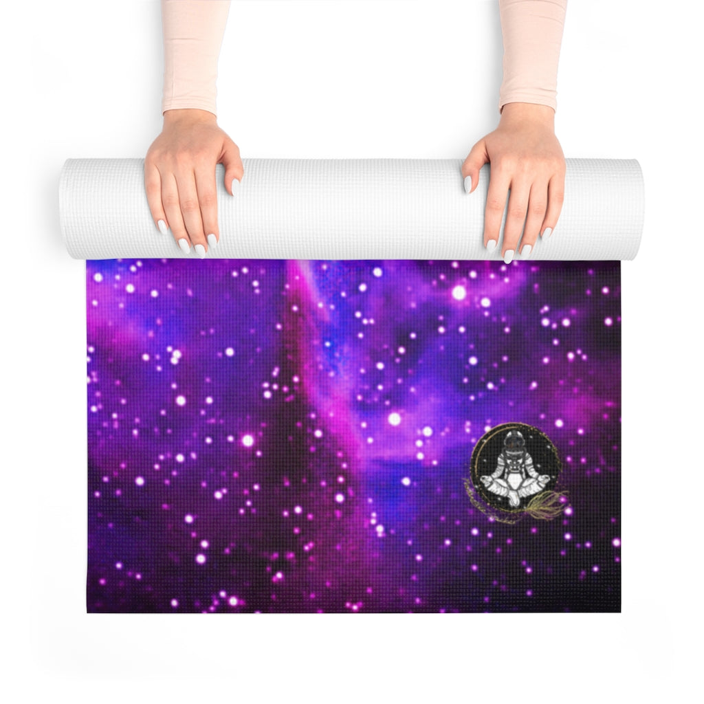 Bright Purple and Blue Galaxy Nebula Yoga Mat by Productive Slacker