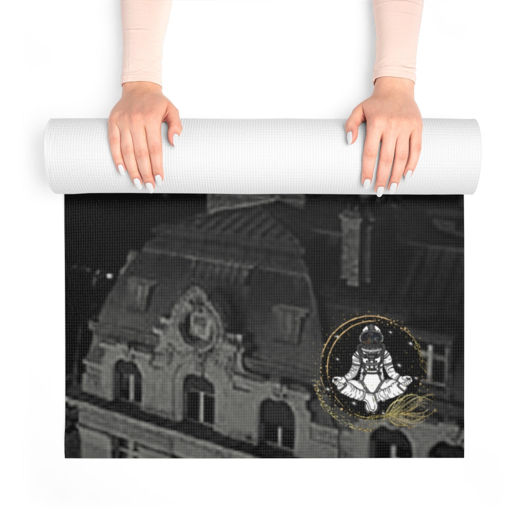 Stylish Luxury Eiffel Tower With Cosmic Sky Yoga Mat by Productive Slacker