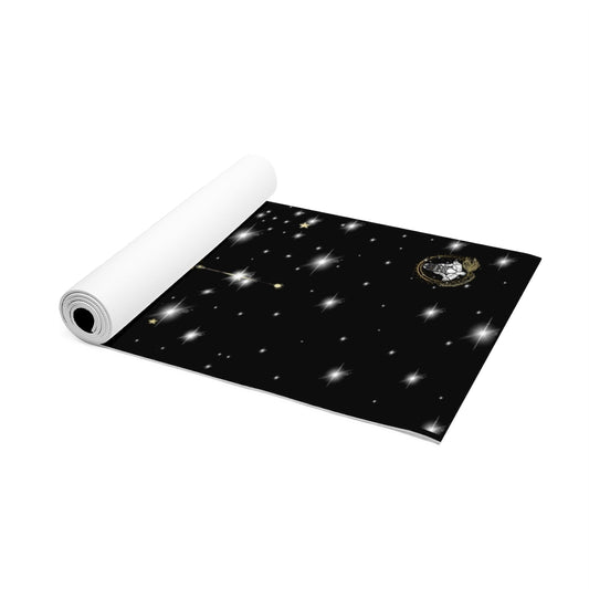Stylish and Unique Black Meditating Astronaut Yoga/Pilates Mat by Productive Slacker