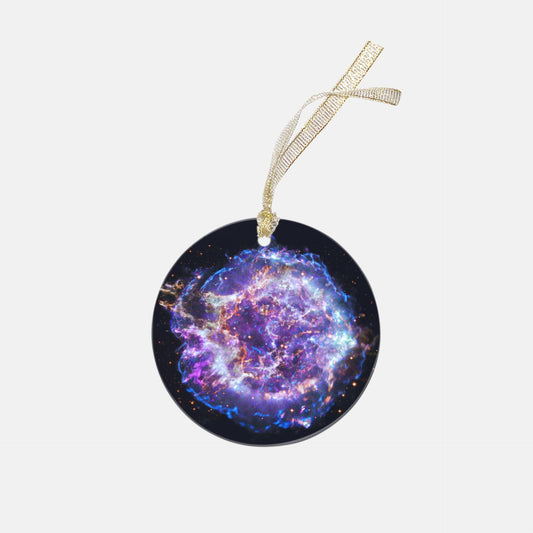 James Webb Space Telescope Supernova Clear Acrylic (Round), NASA Ornament by Productive Slacker