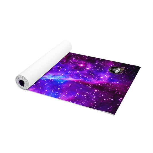 Bright Purple and Blue Galaxy Nebula Yoga Mat by Productive Slacker