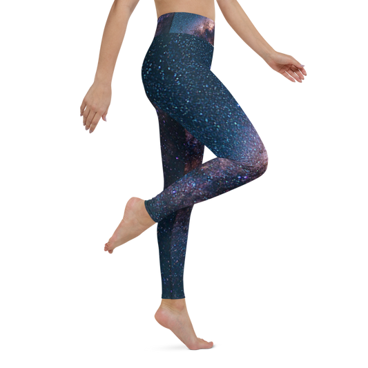 Fashionable Starry Night Milky Way Yoga Leggings, Galaxy Yoga Leggings by Productive Slacker