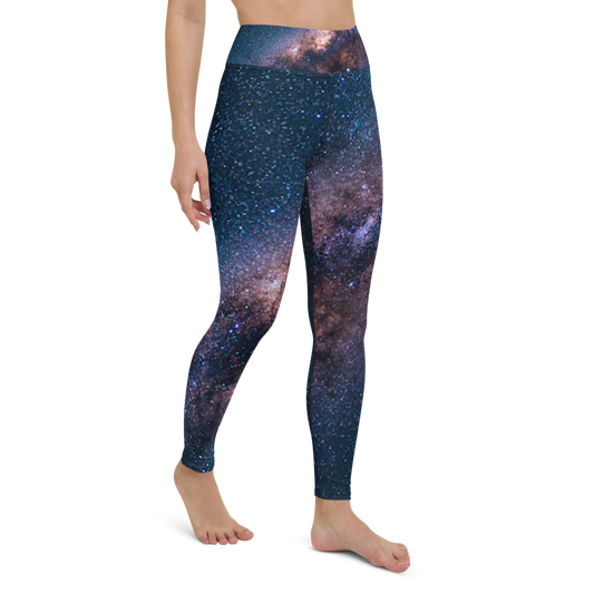 Fashionable Starry Night Milky Way Yoga Leggings, Galaxy Yoga Leggings by Productive Slacker