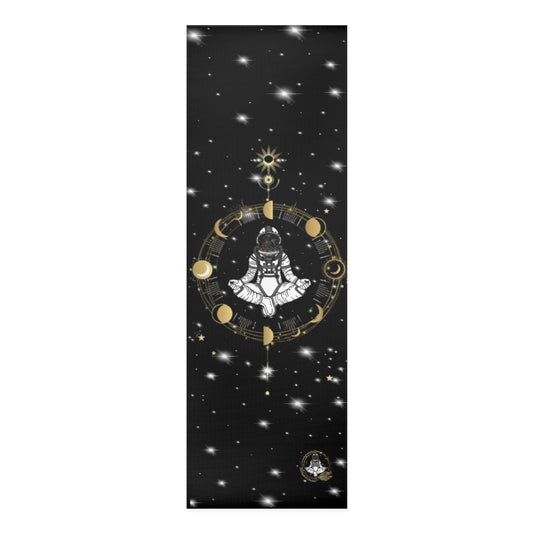Stylish and Unique Black Meditating Astronaut Yoga/Pilates Mat by Productive Slacker