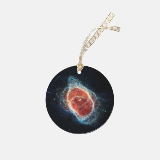 Special Edition JWST First Images Southern Ring NebulaKeepsake Clear Acrylic (Round), NASA Ornament by Productive Slacker