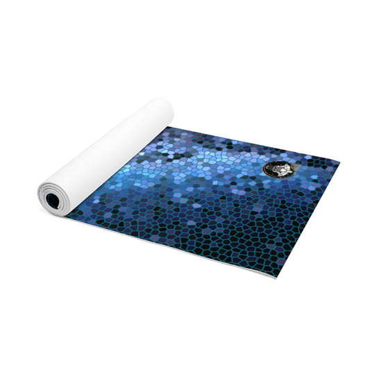 Unique Blue Pixilated Milky Way Yoga Mat by Productive Slacker